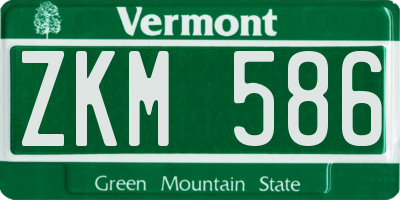 VT license plate ZKM586