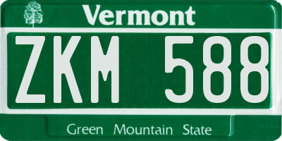 VT license plate ZKM588