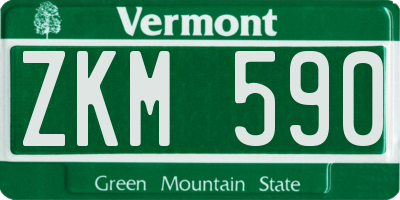 VT license plate ZKM590
