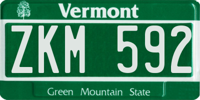 VT license plate ZKM592