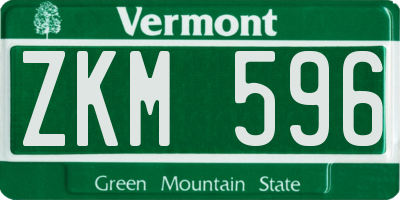 VT license plate ZKM596