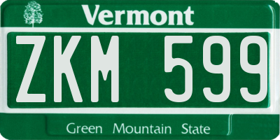 VT license plate ZKM599