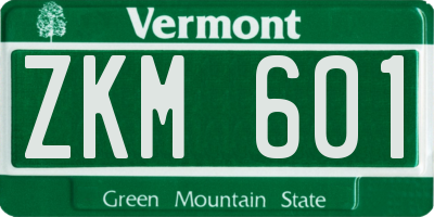 VT license plate ZKM601