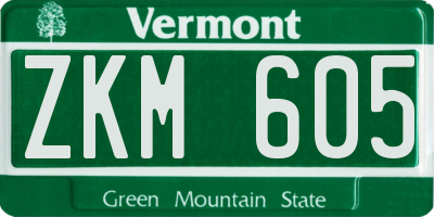 VT license plate ZKM605