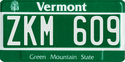 VT license plate ZKM609