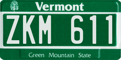 VT license plate ZKM611