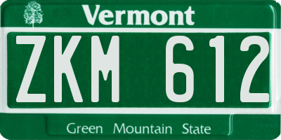 VT license plate ZKM612