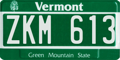 VT license plate ZKM613