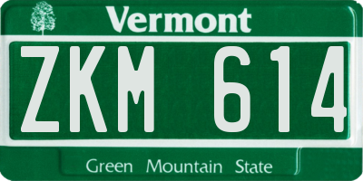 VT license plate ZKM614