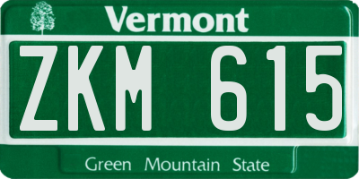 VT license plate ZKM615