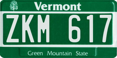 VT license plate ZKM617