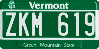 VT license plate ZKM619