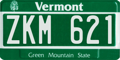 VT license plate ZKM621