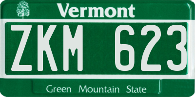 VT license plate ZKM623