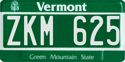 VT license plate ZKM625