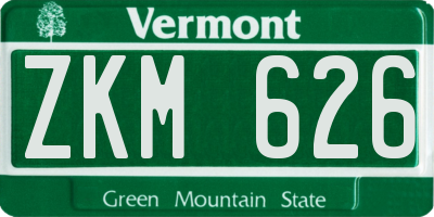 VT license plate ZKM626