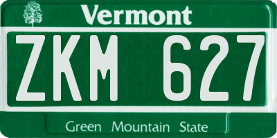 VT license plate ZKM627