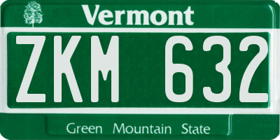 VT license plate ZKM632