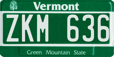 VT license plate ZKM636
