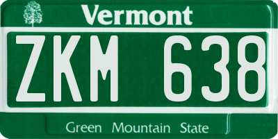 VT license plate ZKM638