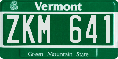 VT license plate ZKM641