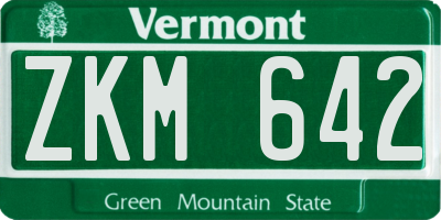 VT license plate ZKM642