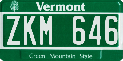 VT license plate ZKM646