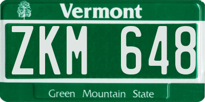 VT license plate ZKM648