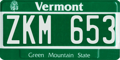 VT license plate ZKM653