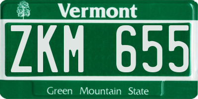 VT license plate ZKM655