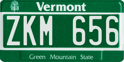 VT license plate ZKM656