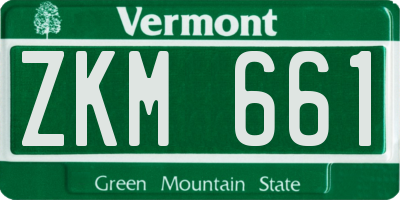 VT license plate ZKM661