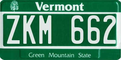 VT license plate ZKM662