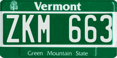 VT license plate ZKM663