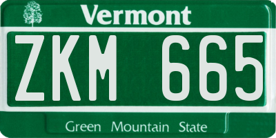 VT license plate ZKM665