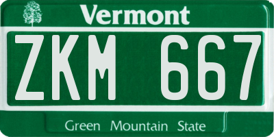 VT license plate ZKM667