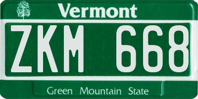 VT license plate ZKM668