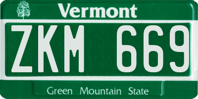 VT license plate ZKM669