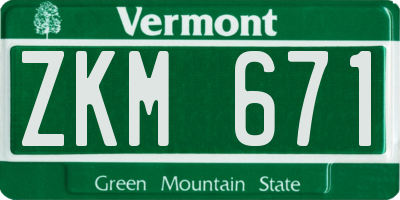 VT license plate ZKM671