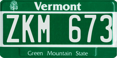 VT license plate ZKM673
