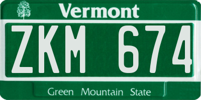 VT license plate ZKM674