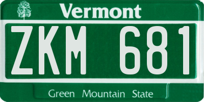 VT license plate ZKM681