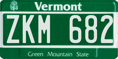 VT license plate ZKM682