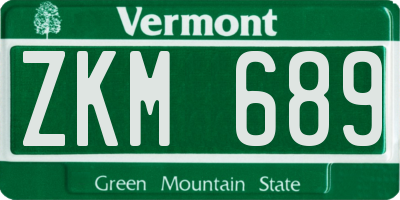 VT license plate ZKM689
