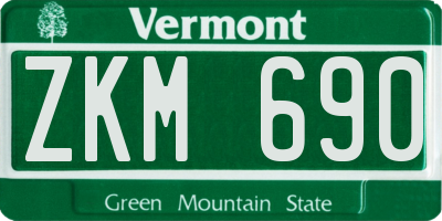 VT license plate ZKM690