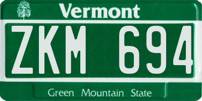 VT license plate ZKM694