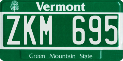 VT license plate ZKM695