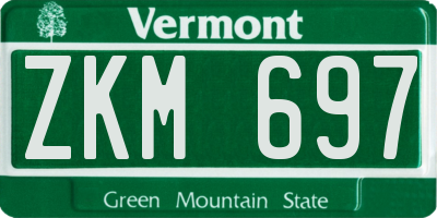 VT license plate ZKM697