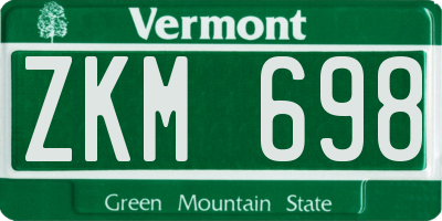 VT license plate ZKM698