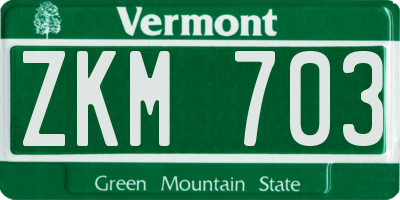VT license plate ZKM703